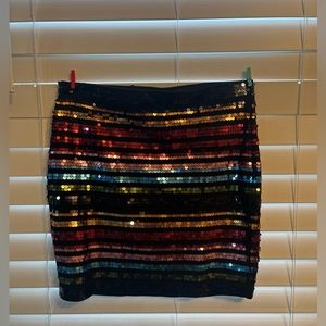 Black Sequin Mini Skirt